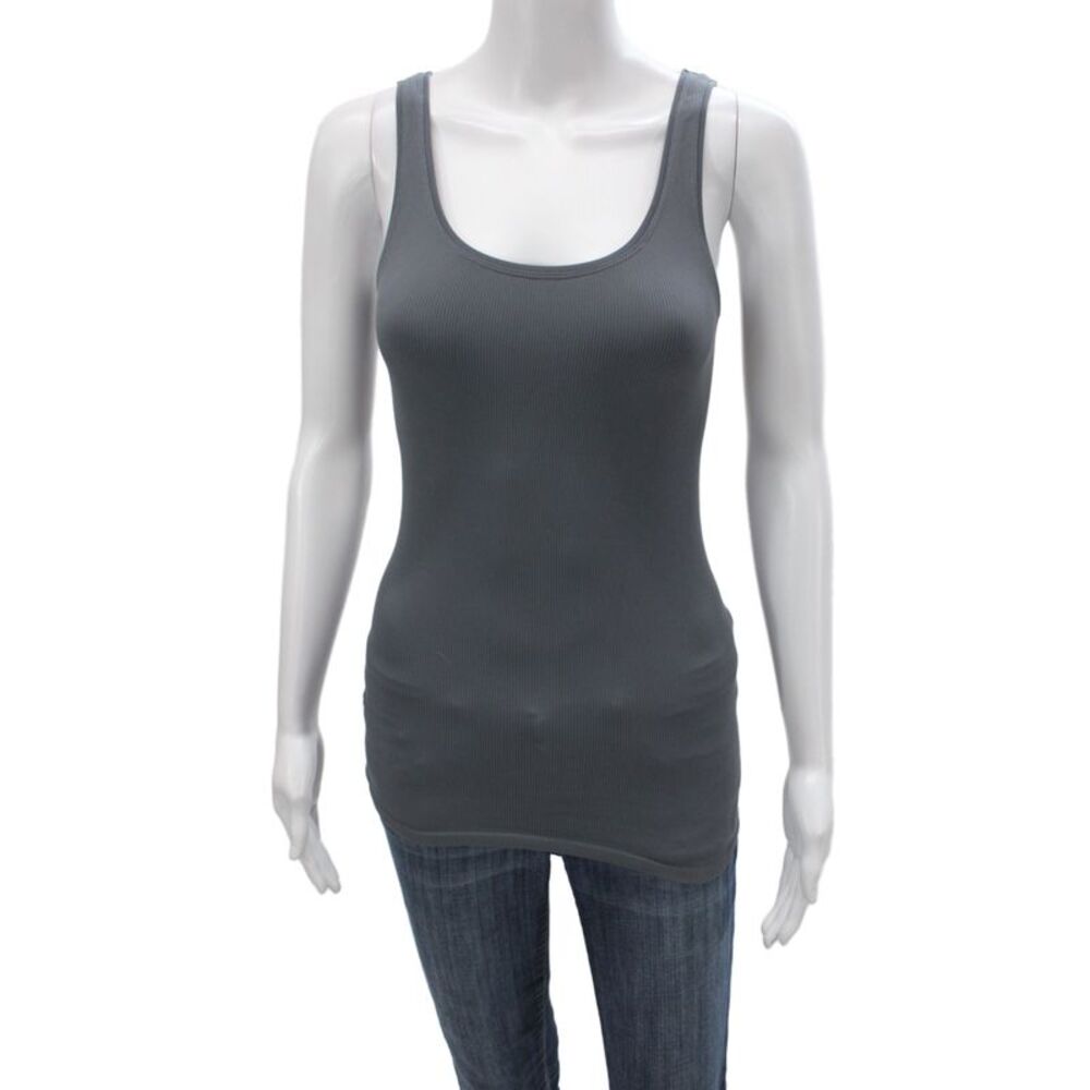 Bordeaux Womens Basic Scoop Neck Sleeveless Tank Gray Nylon Size One Size